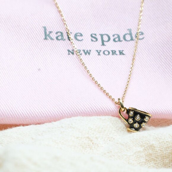 Kate Spade Jewelry - Kate Spade Gold and Black Teacup Necklace